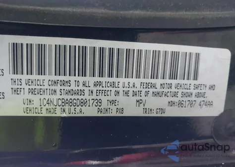 2016 Jeep Compass Sport Se из США, поврежденный, VIN 1C4NJCBA8GD801739